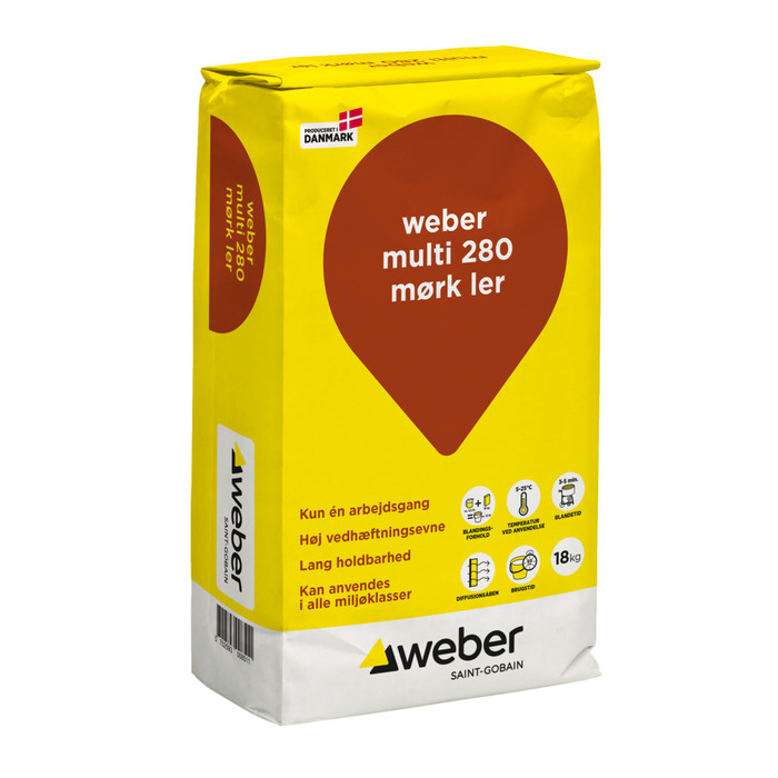 Weber Multi 280 Farvet hæftemørtel Mørk ler 18 kg